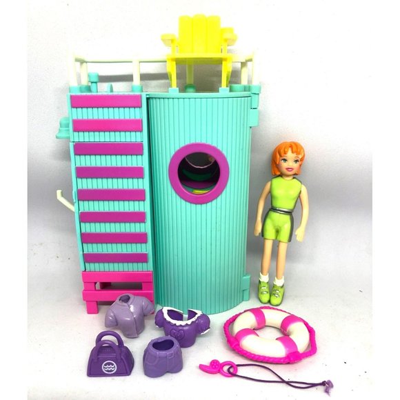 Polly Pocket Lifeguard Tower w/Lea Orange Hair Blue Eyes 2006 - Picture 1 of 4